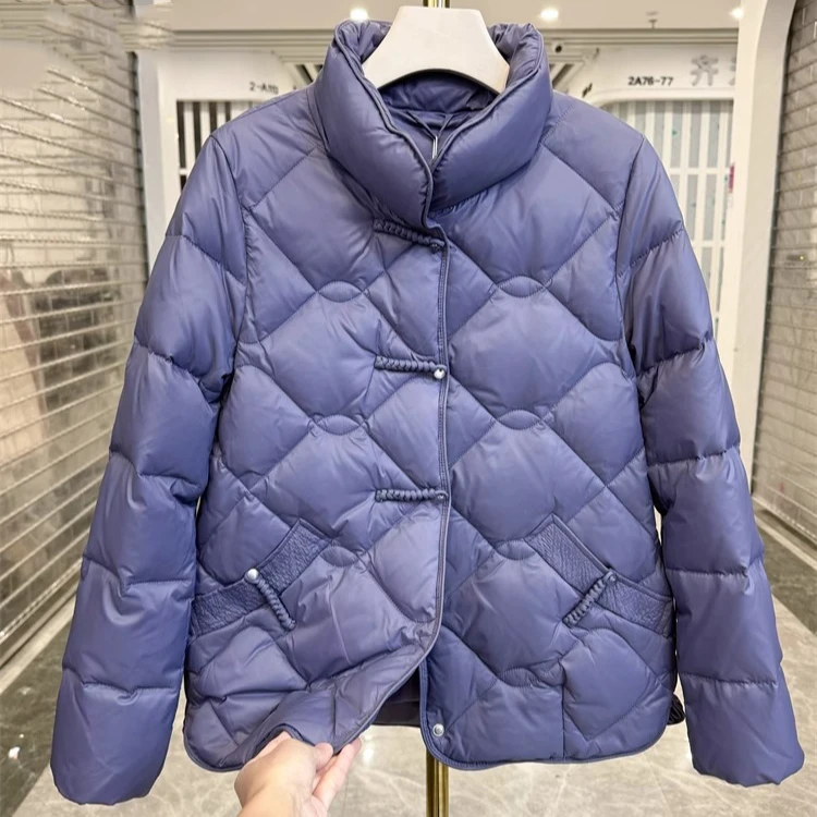 时尚妈妈装短款羽绒服2024冬季新款洋气高贵小个子中老年棉袄外套