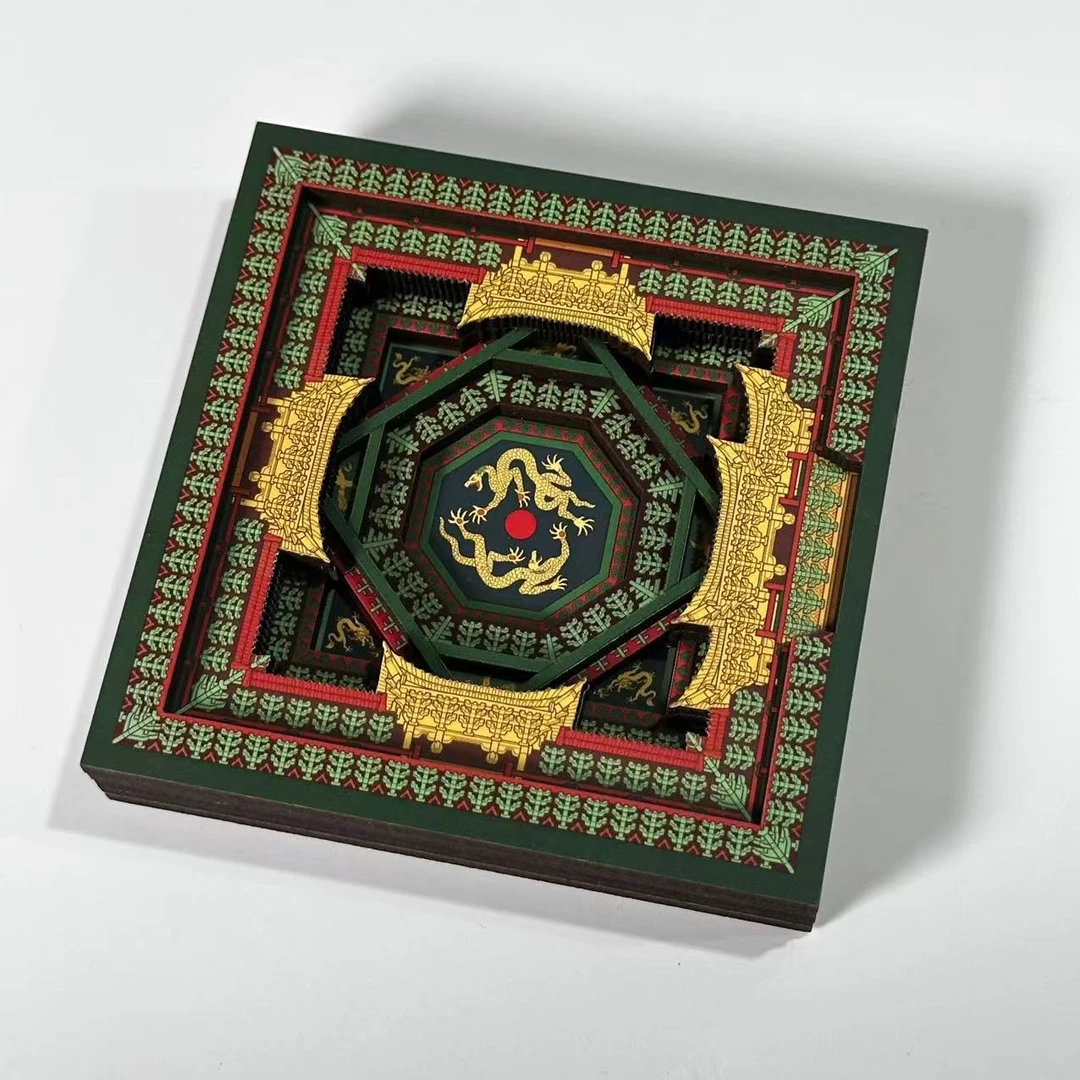 【KK文创潮玩】五层木质藻井多款式直选复古中式建筑系列冰箱贴