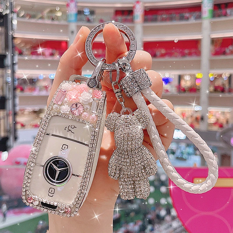 适用奔驰e300l钥匙套女e260l扣c级glc300l壳a200l包glb200 gla220