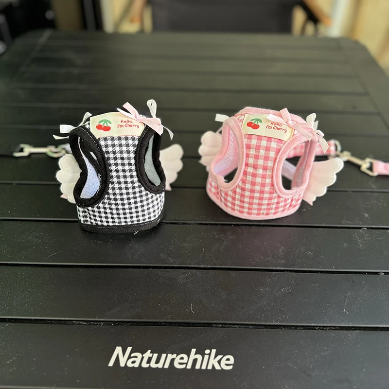 原创新款宠物胸背牵引绳小型犬猫咪胸背带新款小翅膀套装