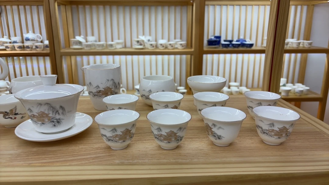 羊脂玉瓷 重楼茶具套装