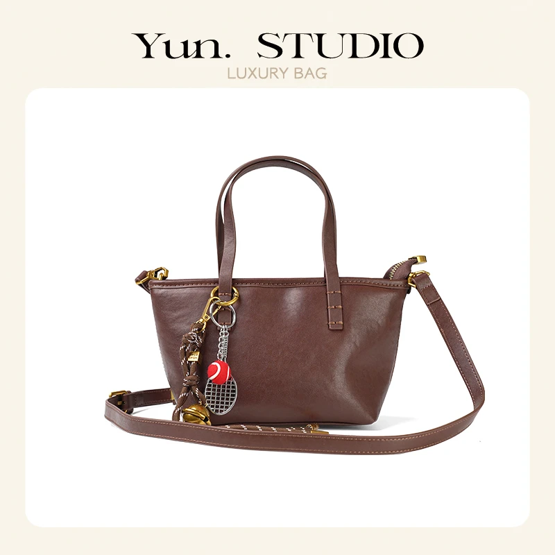 2025 张小云 水晶植鞣牛皮包秋冬复古手提菜篮子斜挎腋下包 #8606