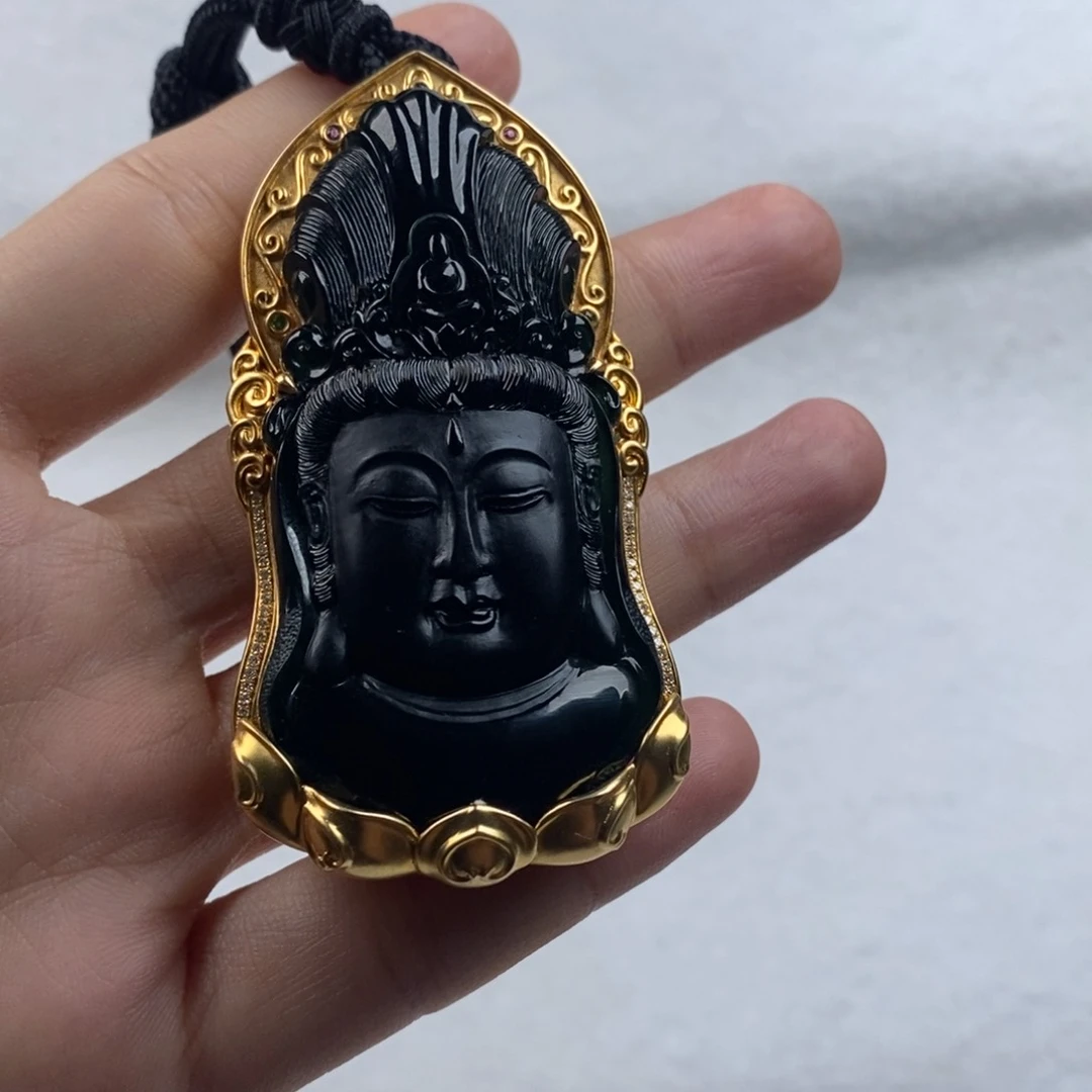 【闪购商品】翡翠颈饰18K金镶嵌?**北观音头