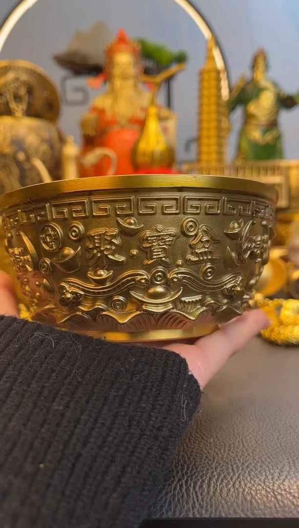 【闪购商品】铜12cm金玉满堂盆