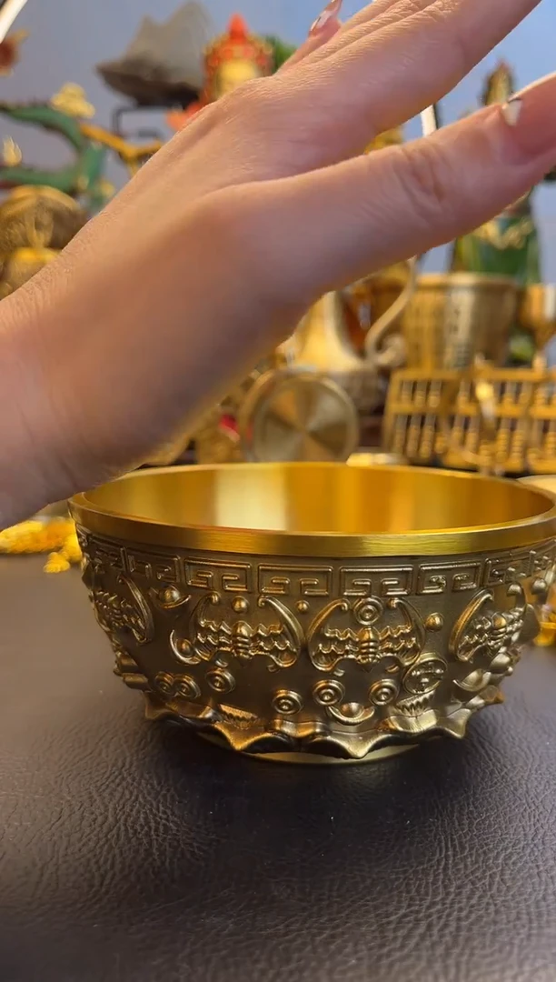 【闪购商品】铜12cm金玉满堂盆