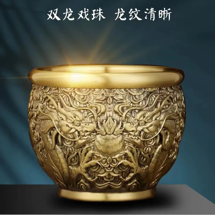 【士鸿】义乌特大双龙戏珠缸居家装饰摆件居家办公客厅桌面装饰摆件