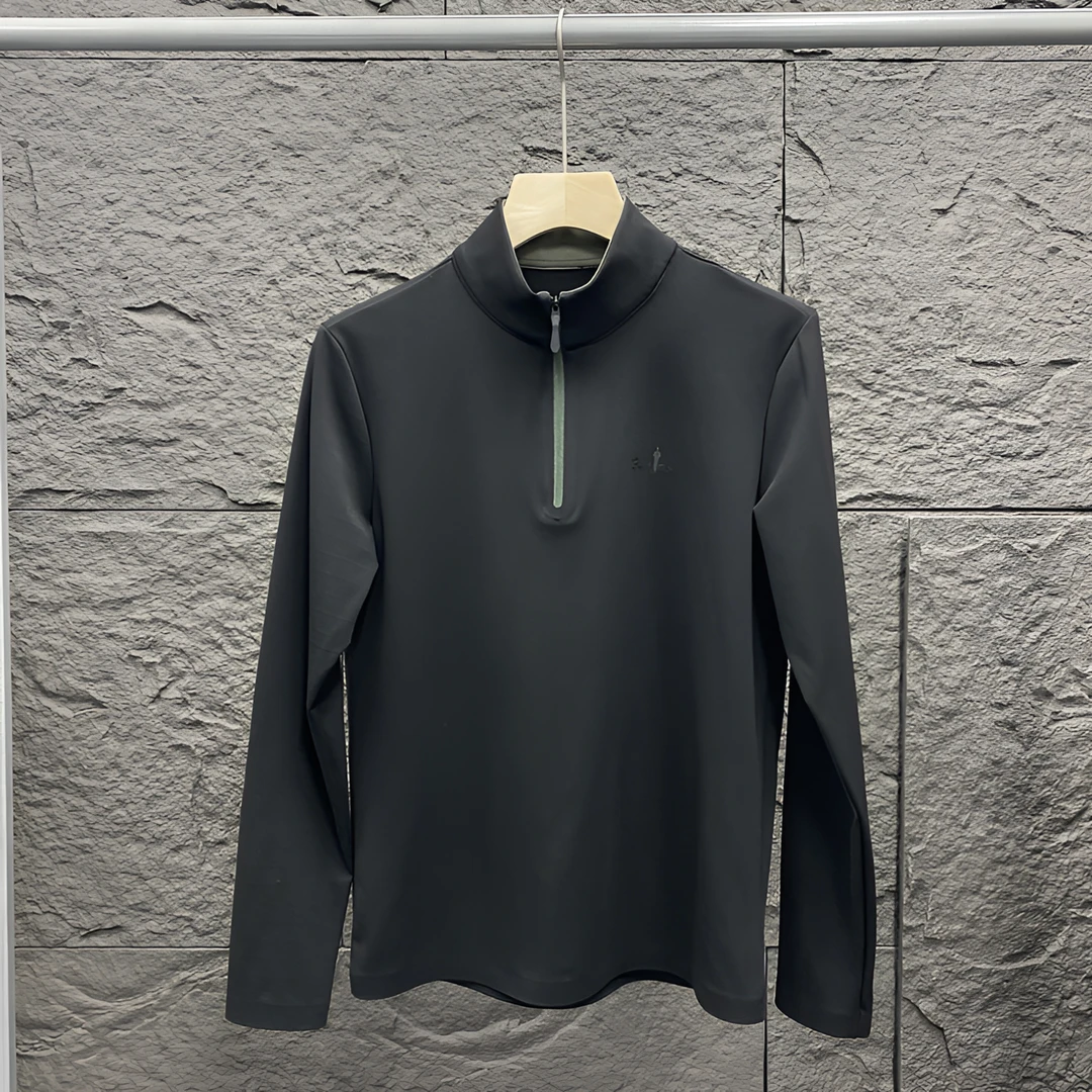 2024秋冬季新款户外运动休闲打底衫半开拉链高弹透气百搭卫衣修身