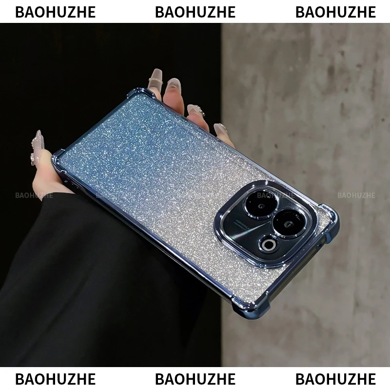 四角气囊防摔闪粉电镀适用vivoy200/y200i手机壳镜头全包保护高级