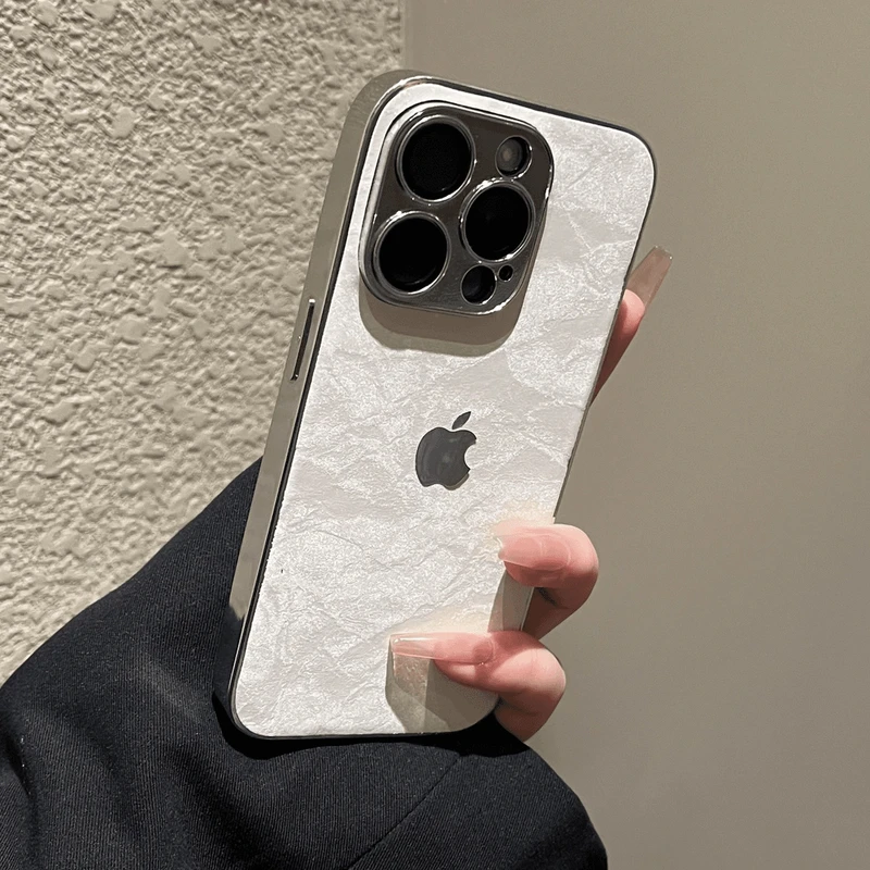 新款绒布款电镀边适用苹果16promax手机壳高级感iPhone15硬14硬套