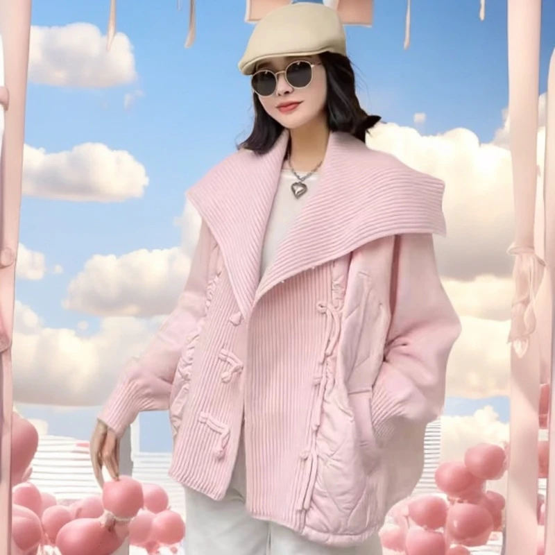 大码女装轻奢秋冬棉服时尚大领藏肉百搭棉服大码棉服