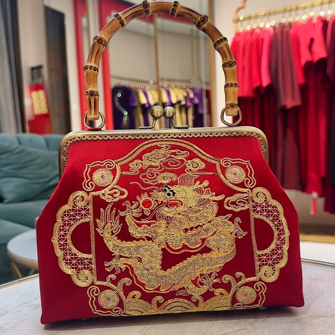 六礼900012中国风刺绣旗袍女包包中式汉服优雅复古手提包古风小包