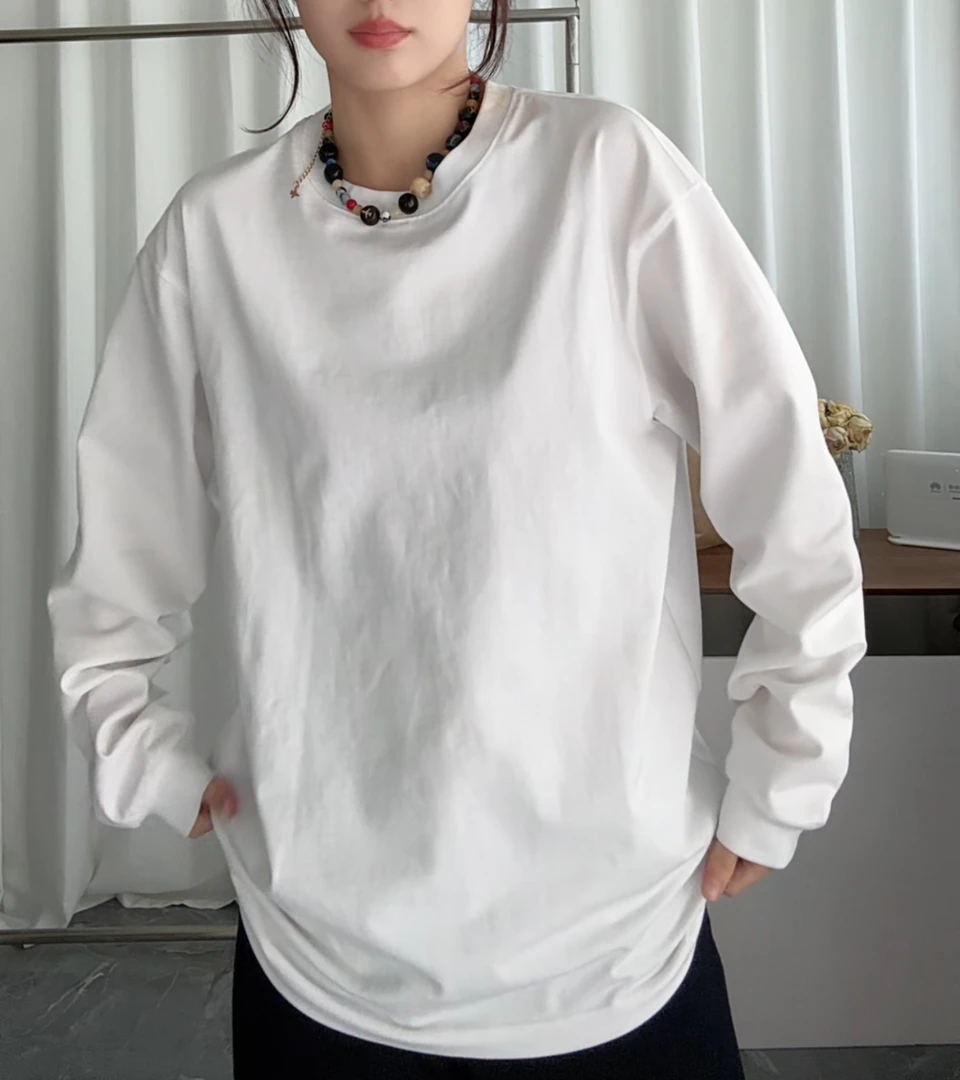 宁加柠-货号601男女同款净版百搭纯棉T恤时尚白色四季圆领