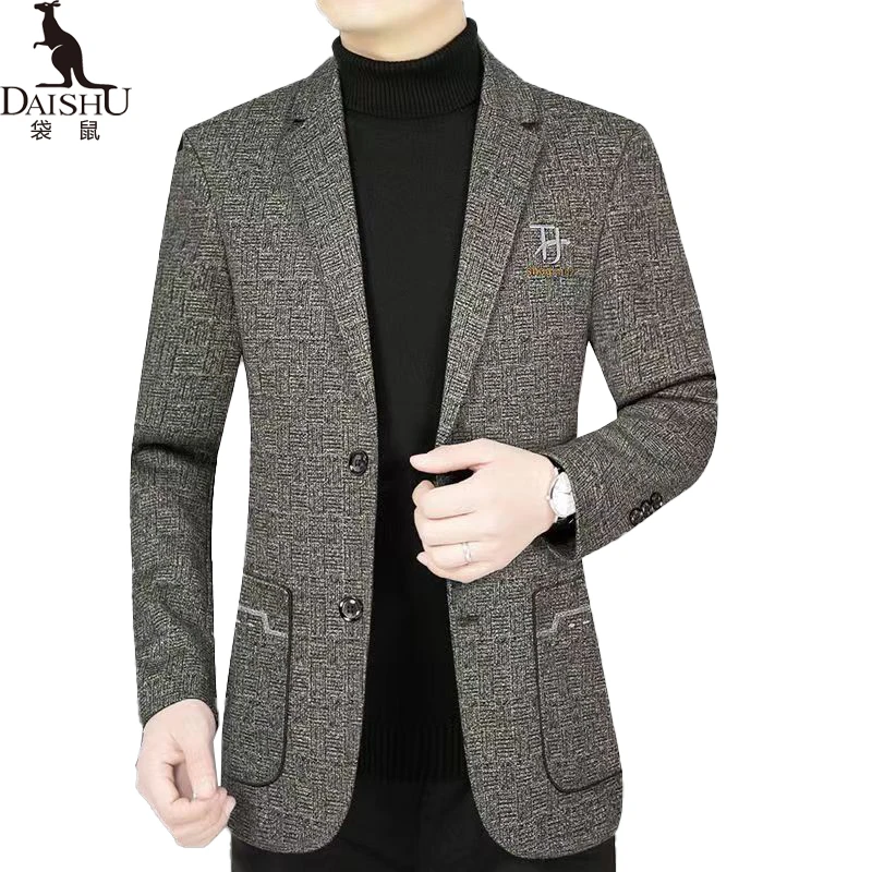 袋鼠品牌春秋新品中青年男士时尚高档百搭潮流西服韩版修身休闲潮