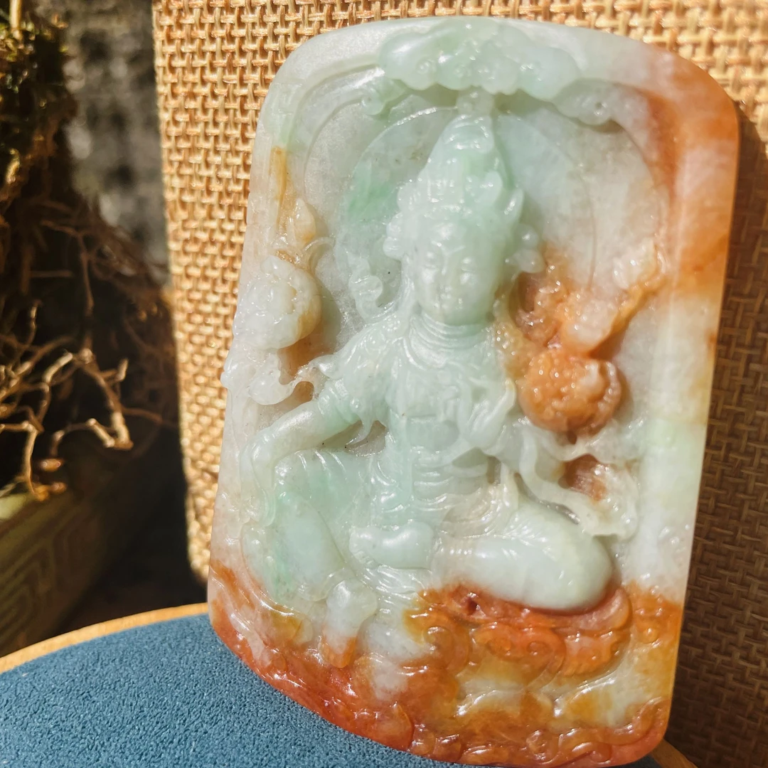 缅甸翡翠度母挂件