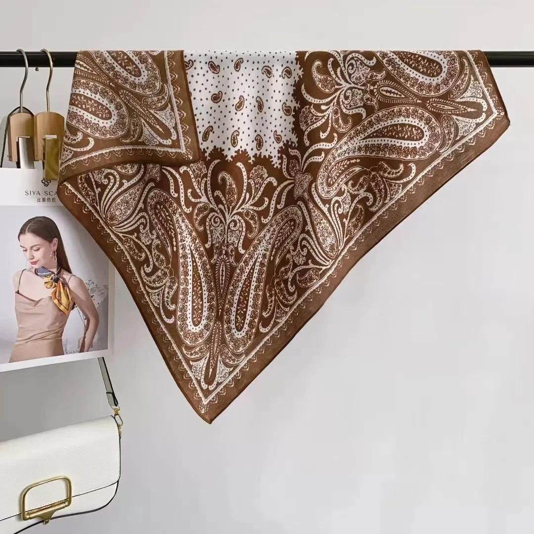 （咖色奇点腰果）新款方巾65*65左右围巾