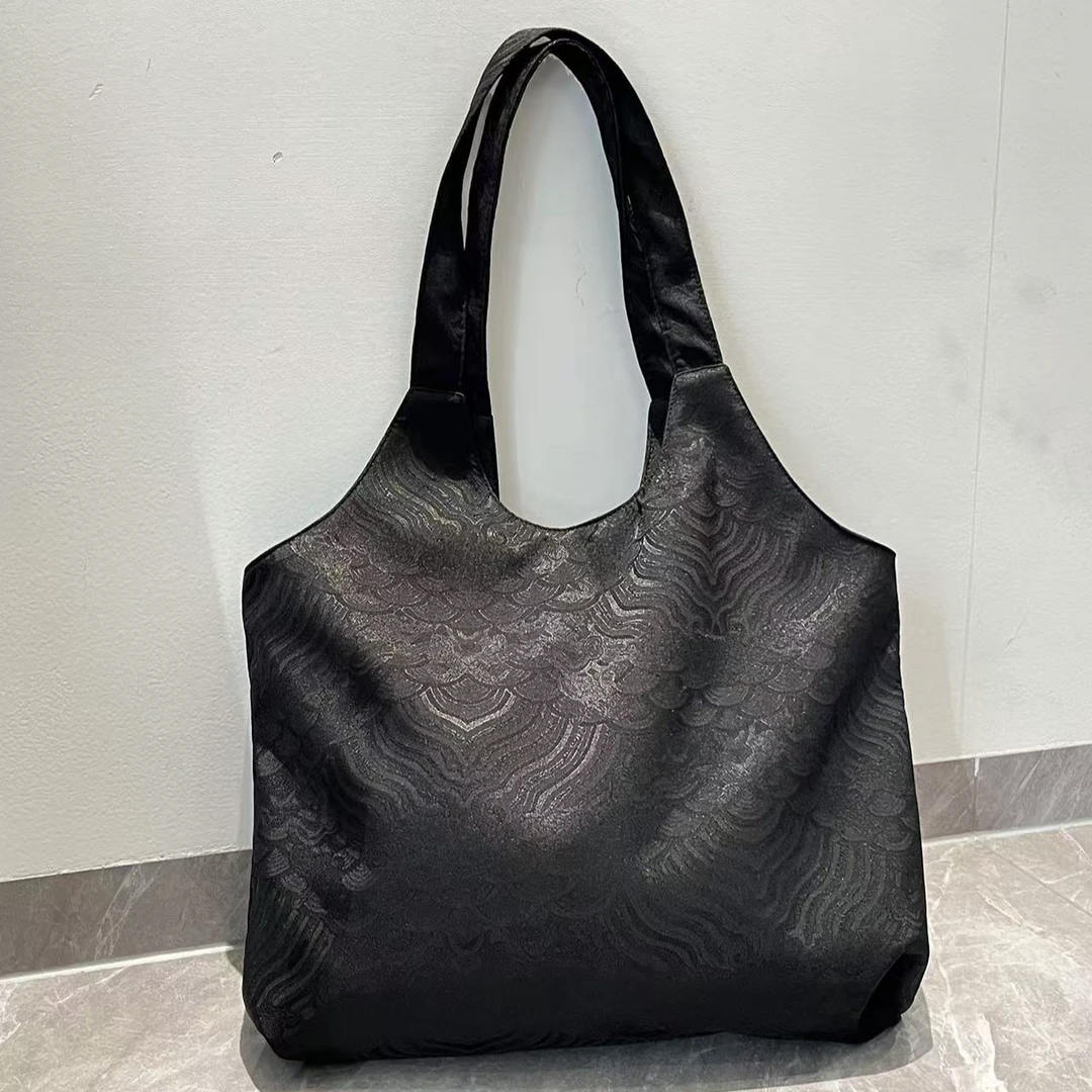 （黑色海浪包）新中式国风单肩包30*30