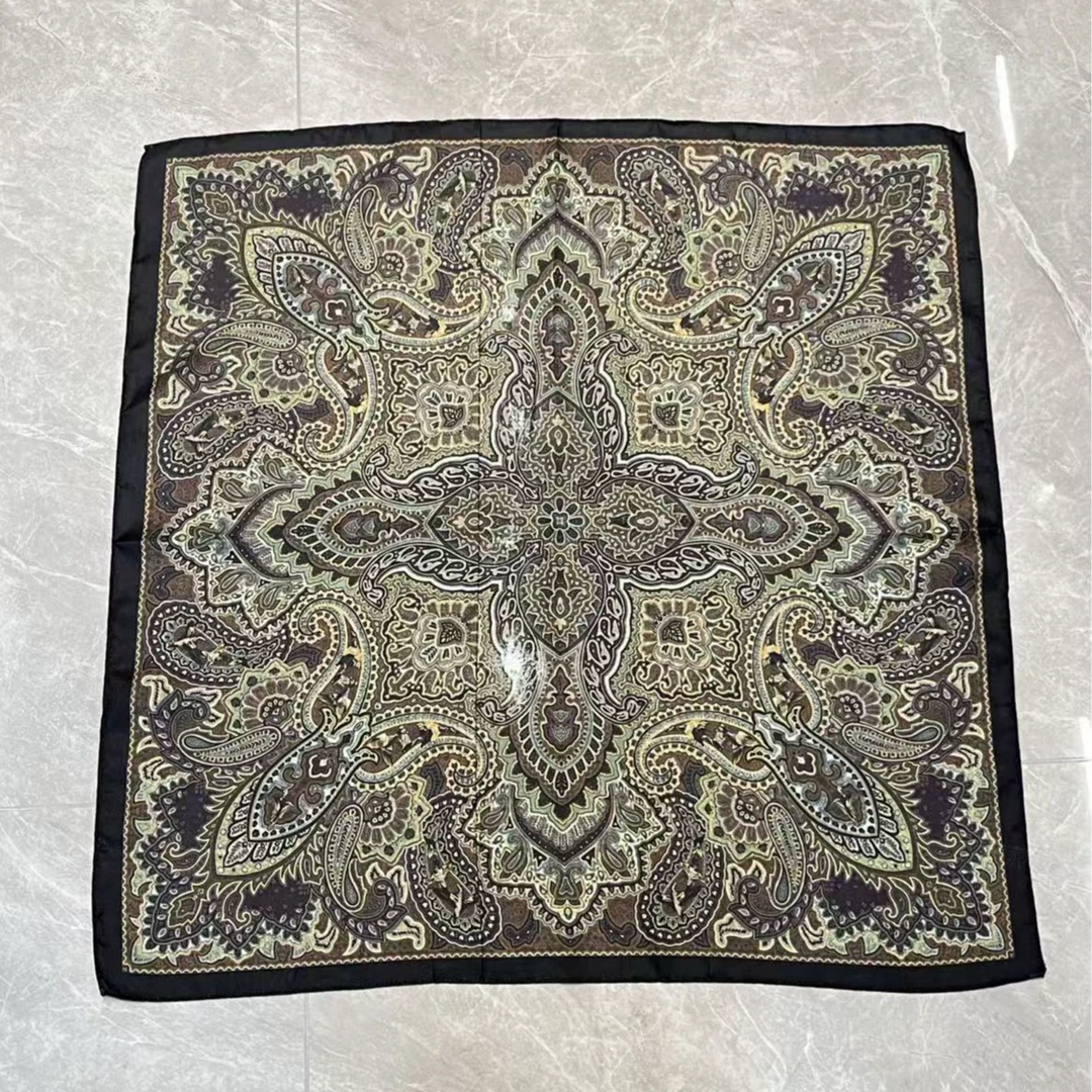 （绿色佩斯利）新款方巾65*65左右围巾