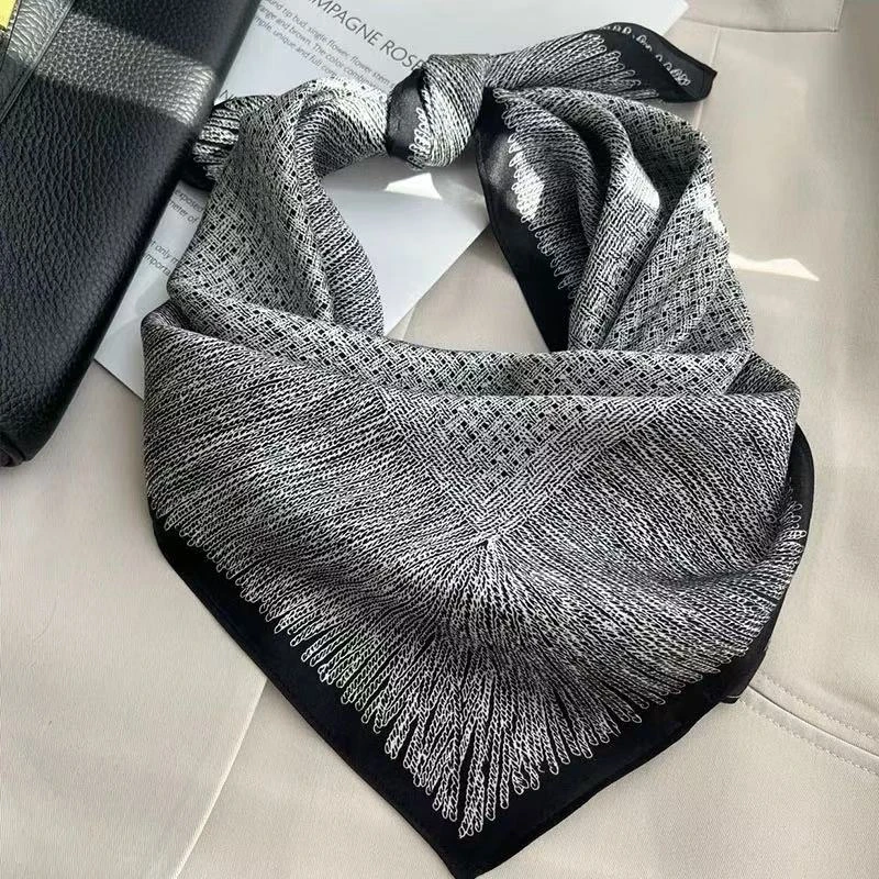 （桑波锻小灰灰）桑波缎方巾85*85左右围巾