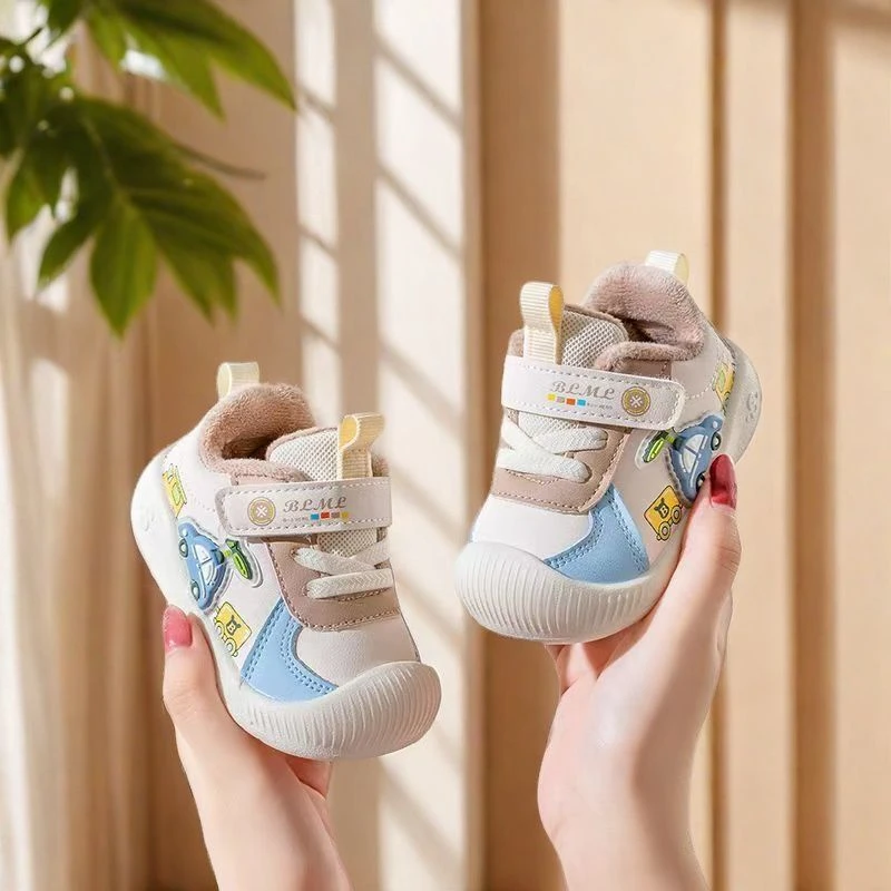 宝宝冬季鞋子加绒0一1-3岁保暖棉鞋男婴儿学步鞋女童软底秋冬棉鞋