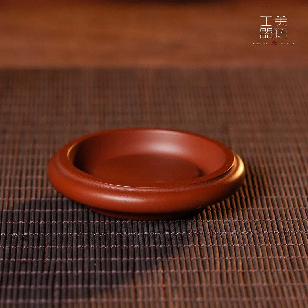器语【朱泥手工壶承】章林浩章氏义记茶杯功夫茶具壶承纯手工茶器