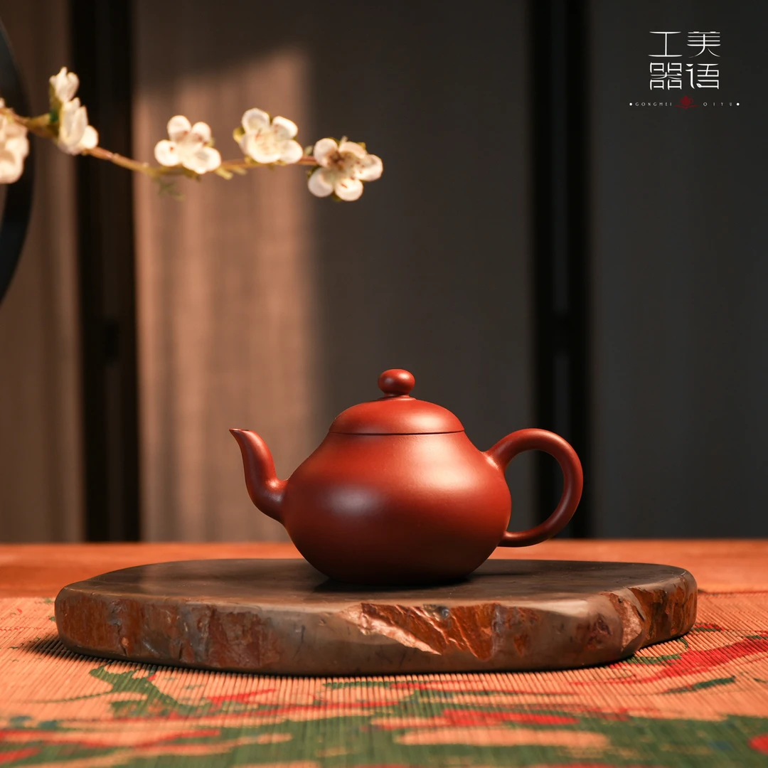 器语【矮梨】燕城茶壶章燕城督造朱泥手拉壶纯手工手制小容量150cc
