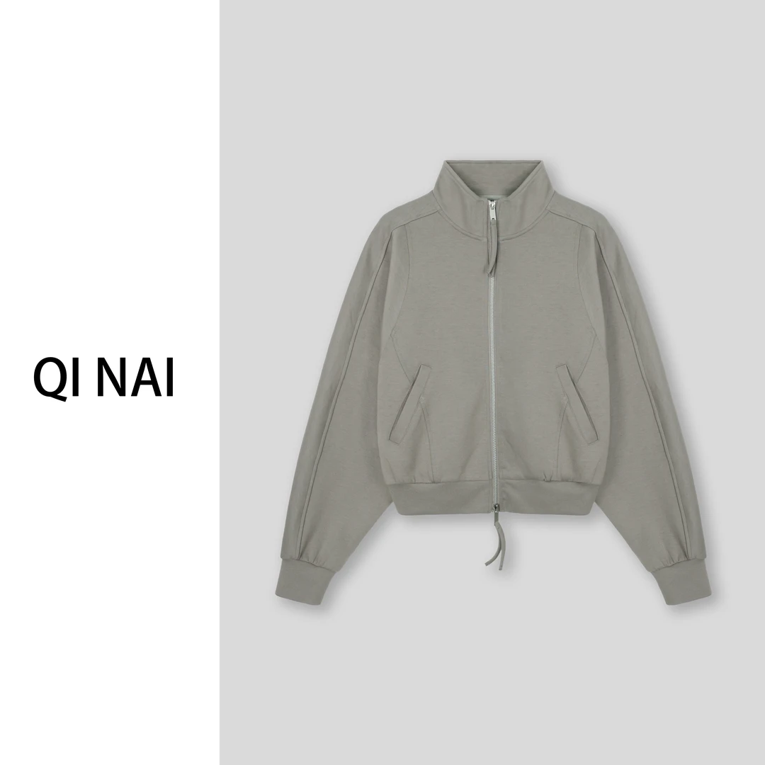 七奈推荐 【聚堂】时尚洋气立领双头拉链外套上衣QN11421