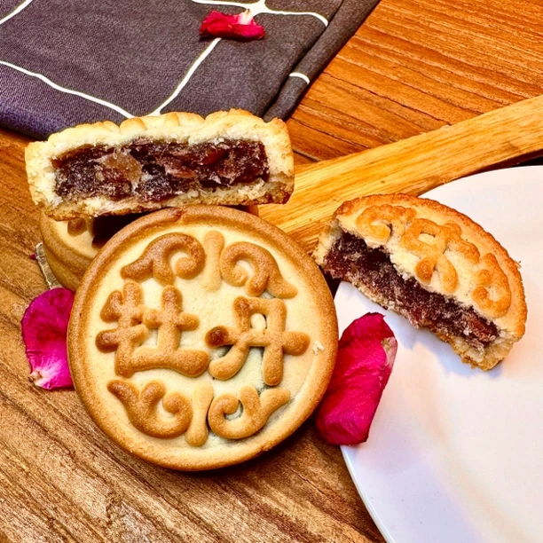 许老太菏泽特产牡丹月饼360g牡丹糕鲜花制品糕点手工礼盒