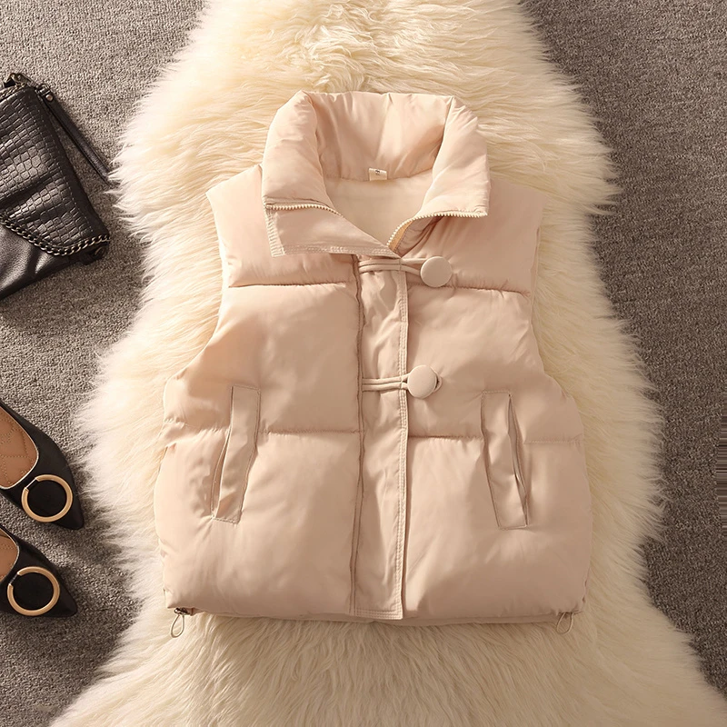 短款马甲女2025秋冬新款小个子马夹外穿棉服背心学生大童洋气马甲