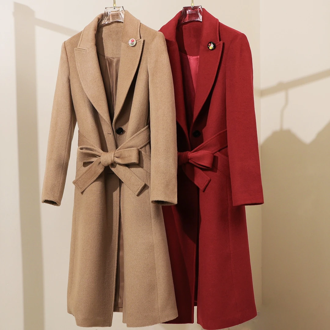 高奢骆驼绒纯色秋冬女款长款大衣XY3313-8【Mandy‘s Ferries W.】