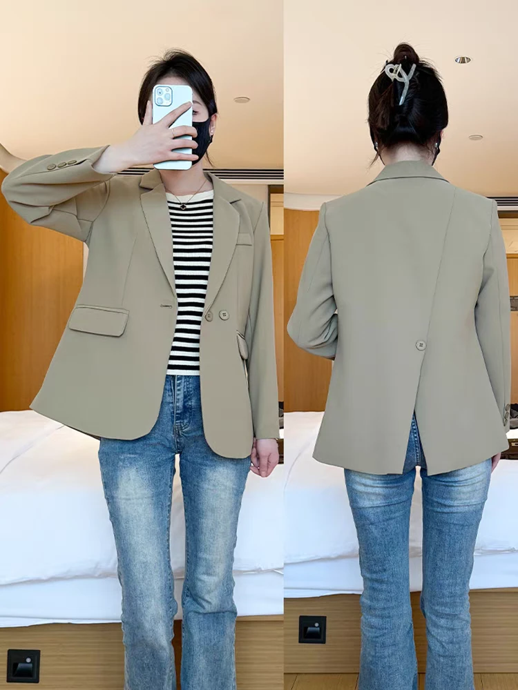 百搭韩版小西装女外套2025春秋新款西装领设计感职业装西服上衣