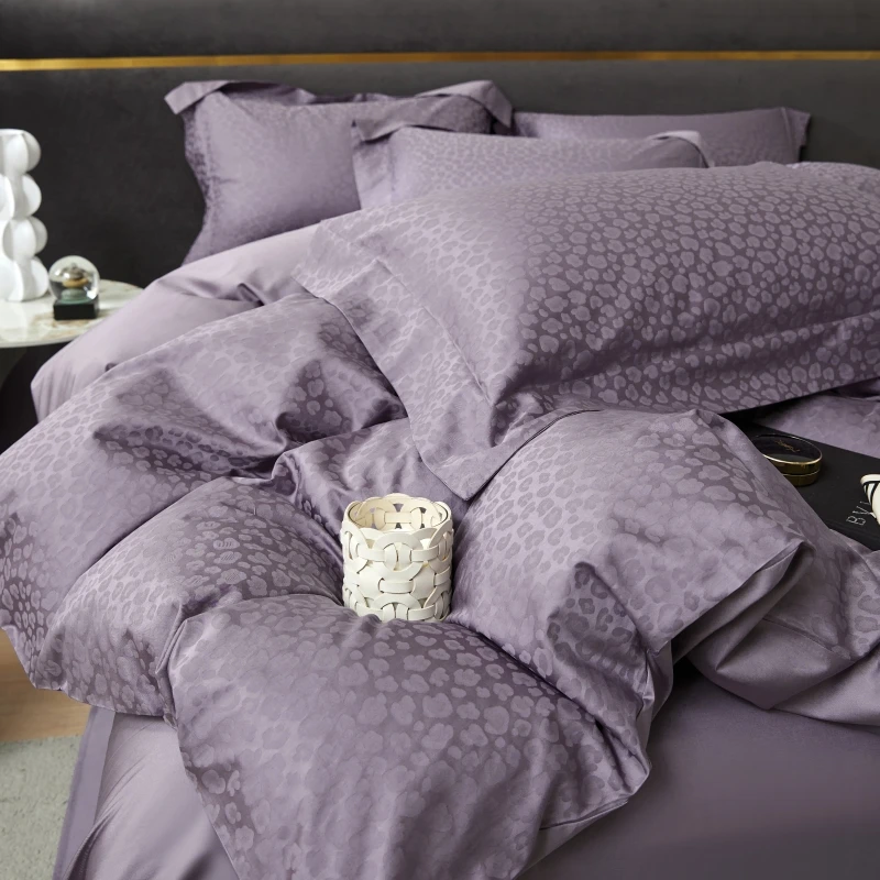 轻奢A类100支长绒棉提花四件套全棉裸睡床单被套欧式简约床上用品