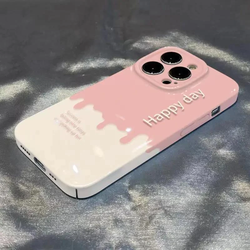 卡通小众爱心靓壳适用苹果14P手机壳华为VIVO小米13OPPO1加感粉色