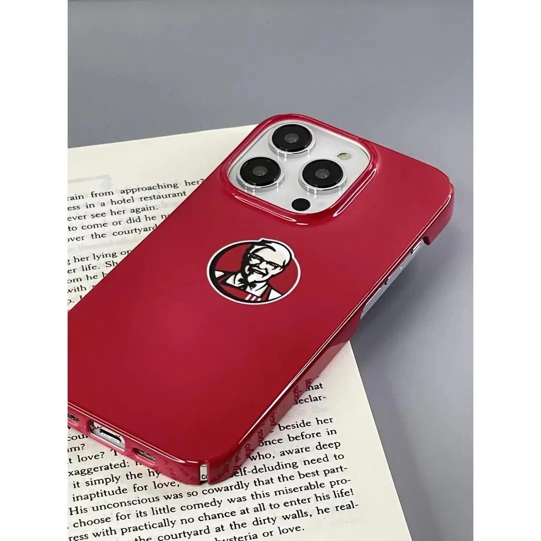 靓壳红色KFC老头头像手机壳适用于iPhone14Promax肯德基1213mini