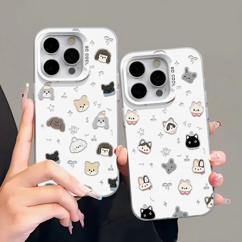 星星情侣猫狗适用苹果12/13/14/手机壳iphone15promax元气壳xr/xs