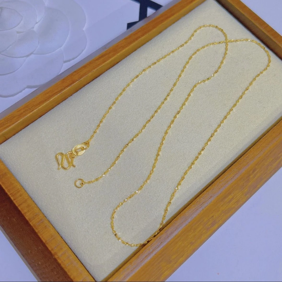 钛钢项链 钛钢项链M扣波光粼粼极简轻奢锁骨链简约百搭精致奢华