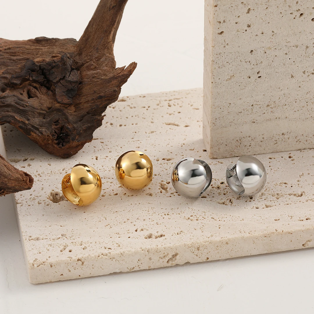 钛钢耳饰 韩式风ins新款高级感暴富包简约圆球耳扣时尚个性百搭