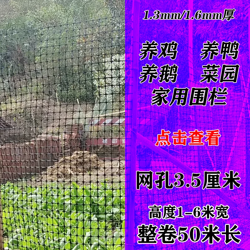 加厚塑料网格围栏养殖鱼塘果园防护隔离网拦鸡鸭鹅围菜园栅栏围网