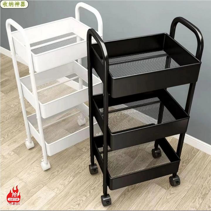收纳神器桌下零食收纳筐办公室书本置物架小推车可移动家用储物架