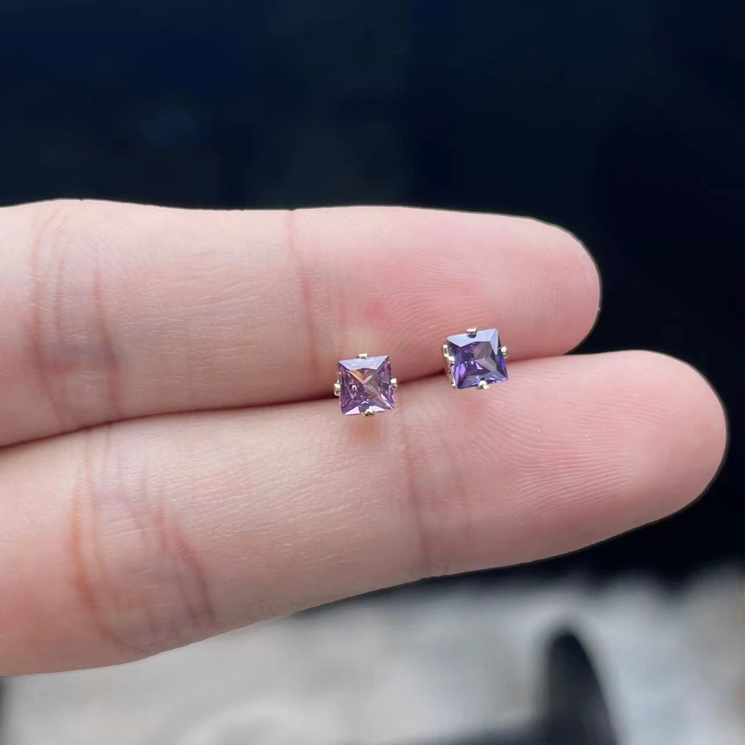 【夫妇严选】紫色方形个性日常耳饰（多样发）