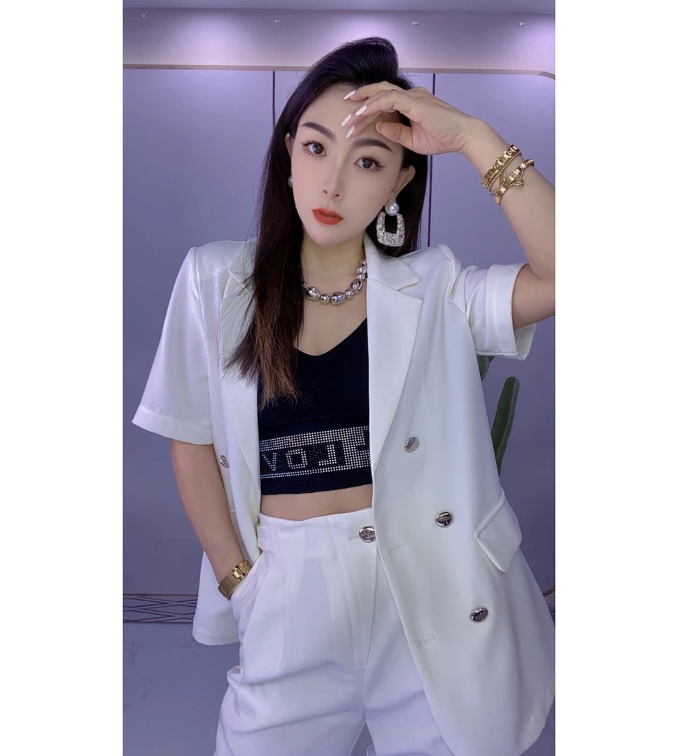 01号-XJ10【送裤子】轻奢休闲小性感西服夏季时尚显瘦气质