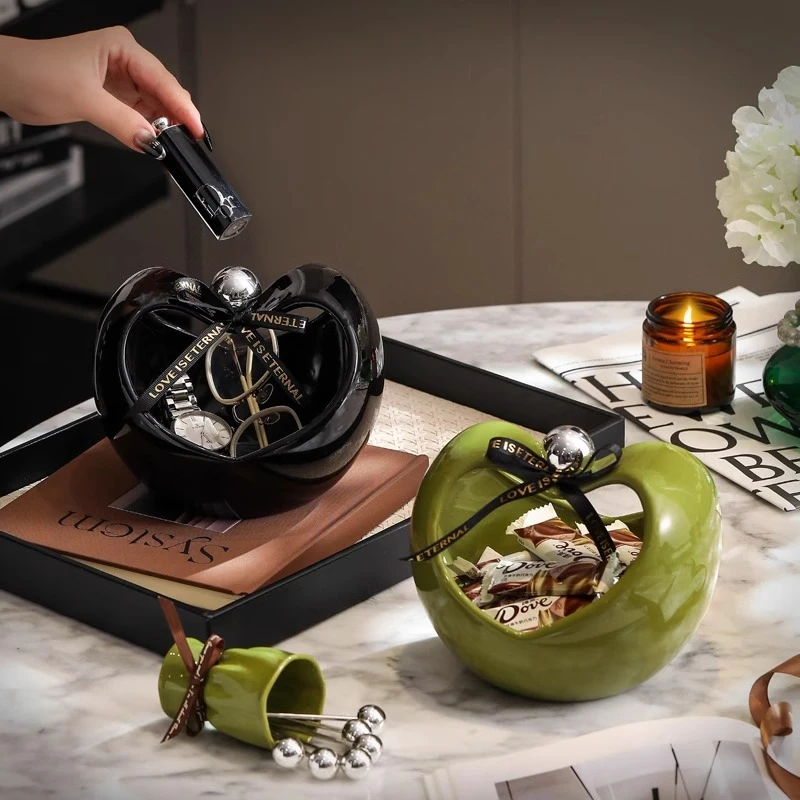 漫时光水果篮客厅家用轻奢高档零食干果盘精致高颜值陶瓷摆件