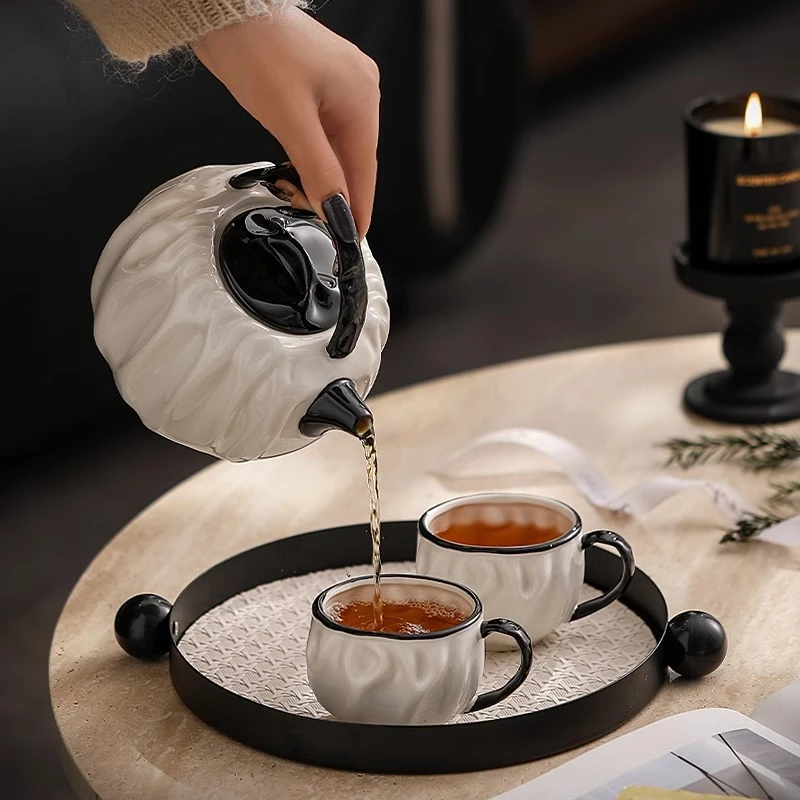 漫时光茶具套装结婚陪嫁家用客厅陶瓷水壶茶杯新居乔迁礼盒装送人