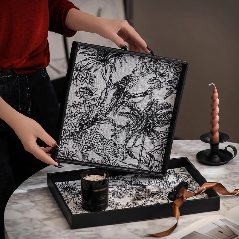 漫时光丛林复古皮革水杯托盘轻奢现代高级感茶盘2025新款家用茶托