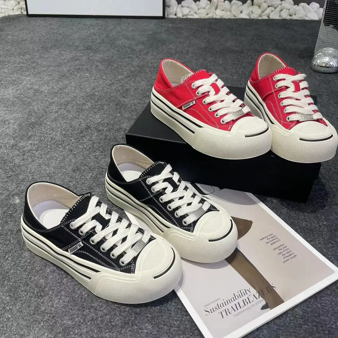 福利【平底布鞋】2024夏季新款小众平底帆布低帮系带休闲鞋