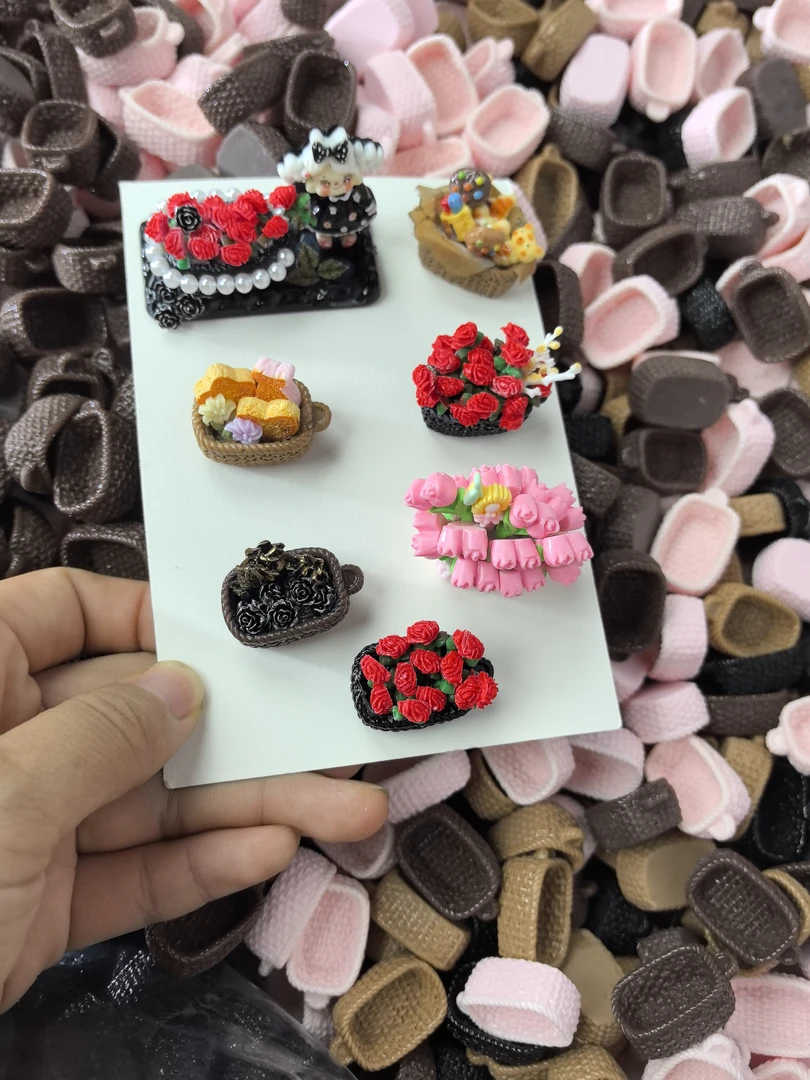 DLM定制立体花篮树脂diy手工发夹手机壳饰品配饰件树脂配件材料