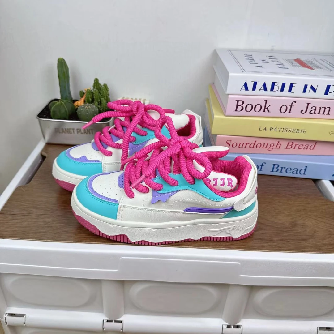 XY-A102米绿新款低帮运动休闲板鞋女韩版学生个性多巴胺潮鞋女