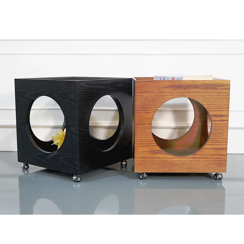 中古风 实木多用途茶几边柜简约客厅可移动多功能边几