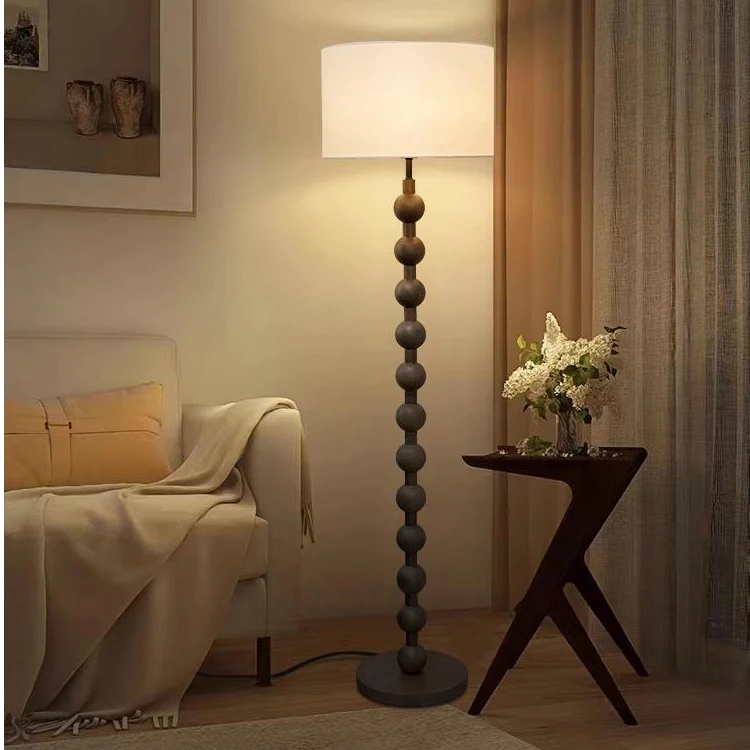 法式中古侘寂风落地灯客厅新中式美式复古卧室高级感