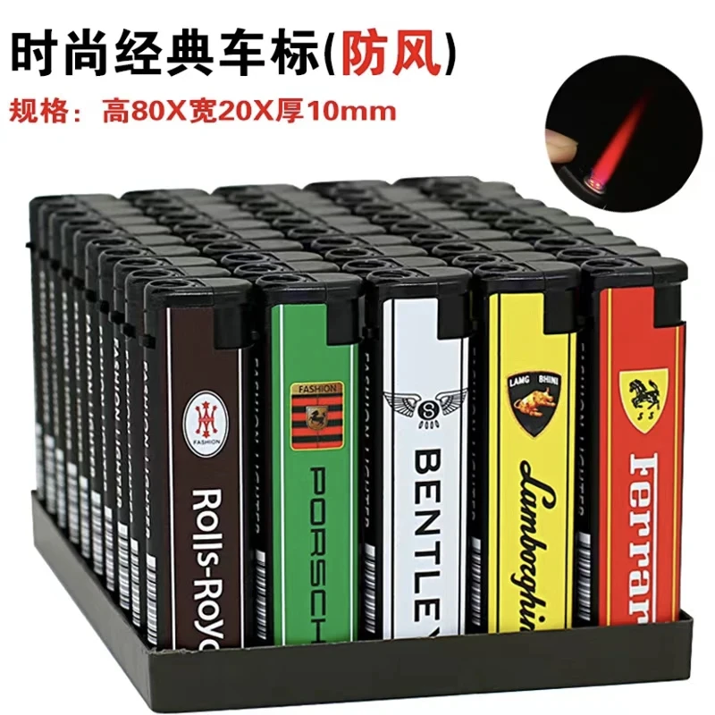 热销时尚加厚耐用防爆红火一次性防风打火机批发室外点火商超家用