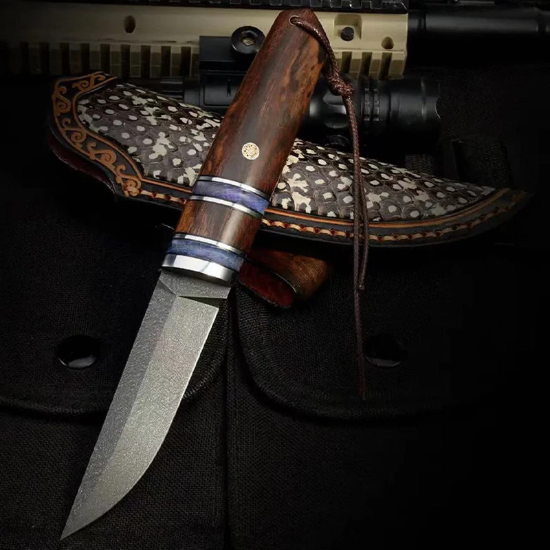 乌兹钢户外手工刀高硬度沙漠铁手柄收藏